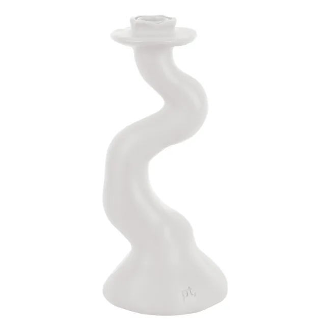 Organic Swirl Candle Holder - M | White