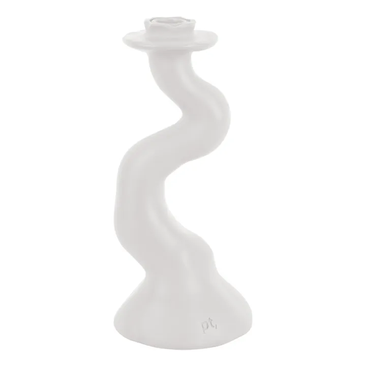 Organic Swirl Candle Holder - M | White- Product image n°0