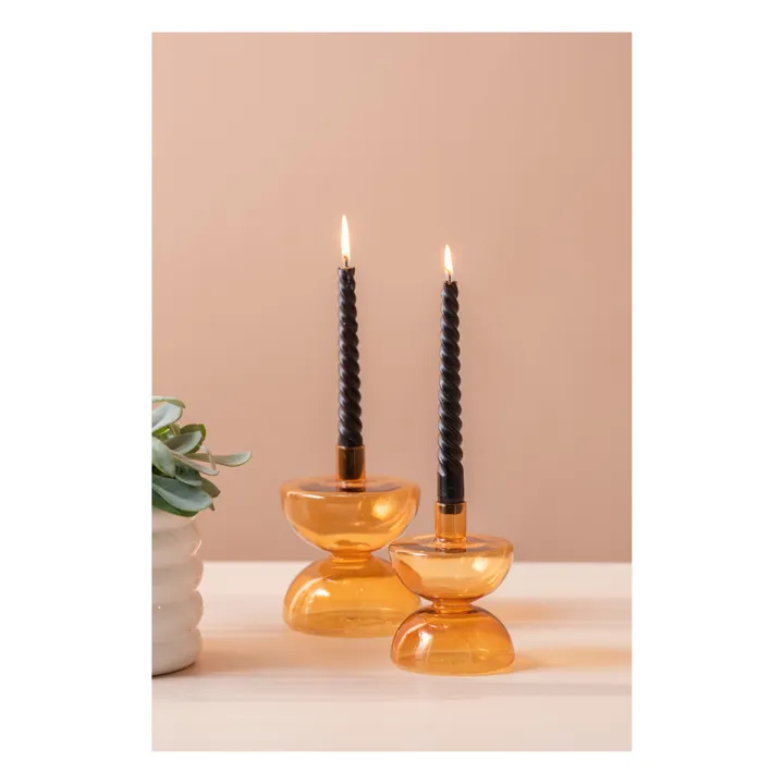 Diabolo Glass Candle Holder | Mustard- Product image n°1