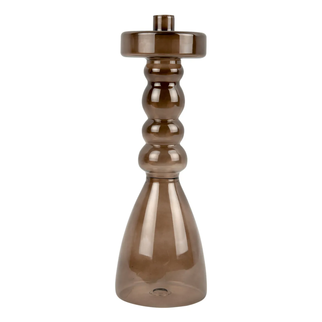 Present Time Brown Pawn Glass Candle Holder