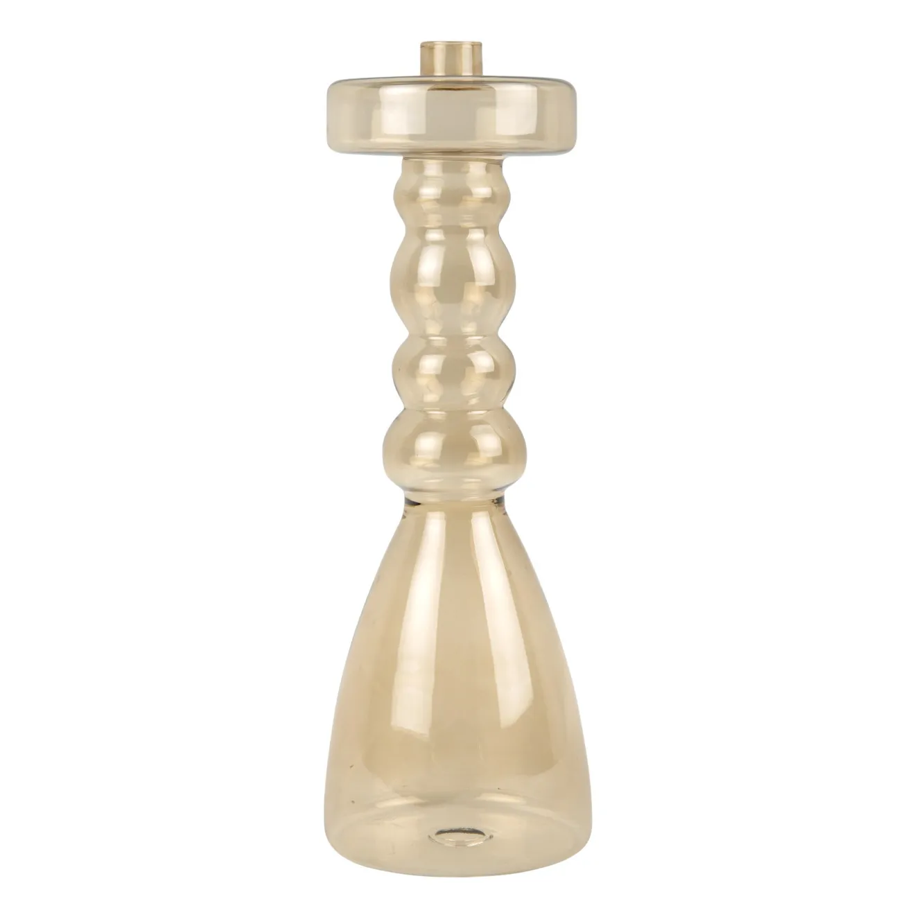 Present Time Beige Pawn Glass Candle Holder