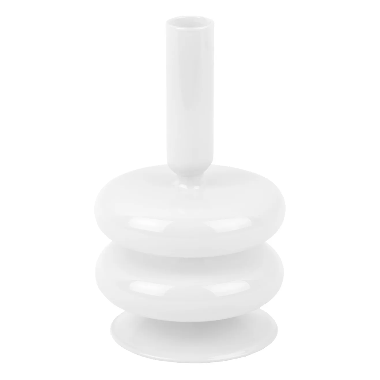Present Time White Sparkle Double Ring Candle Holder