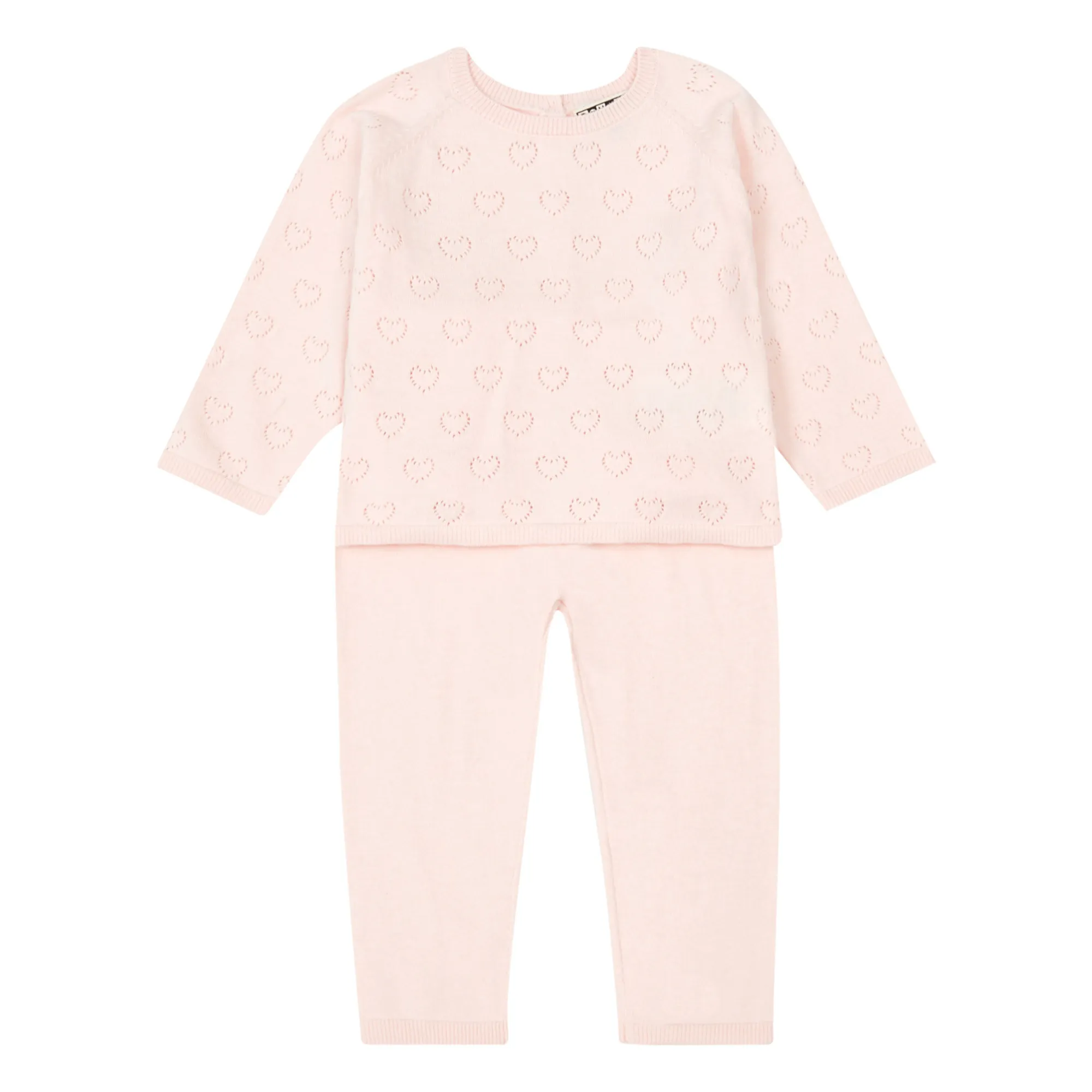 Bonton Pale Pink Openwork Hearth Jumper & Leggings