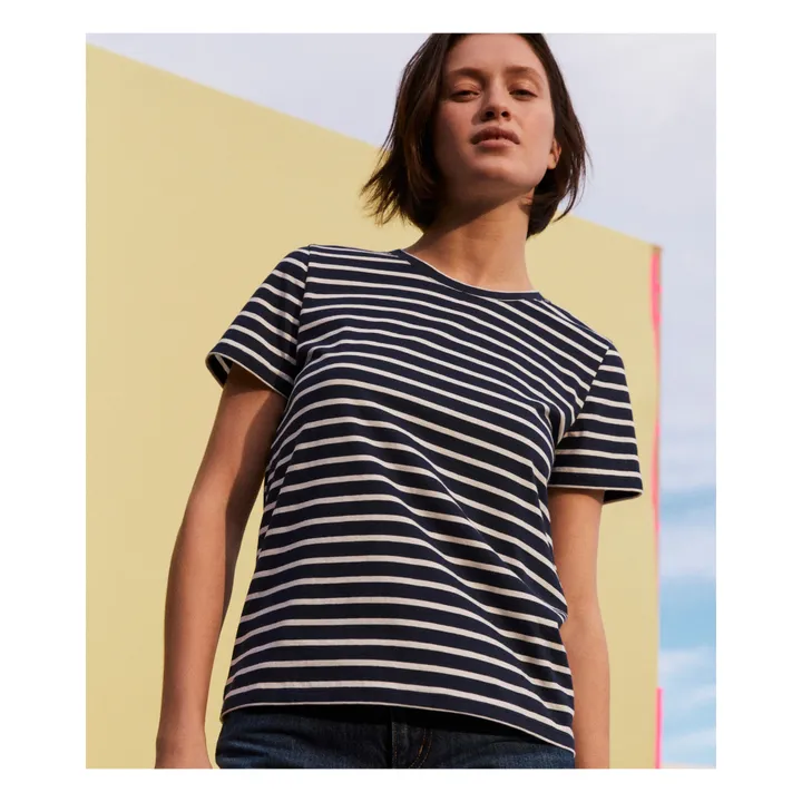 Marinière Petit Bateau T Shirts Femme T-shirt Marinière En Coton
