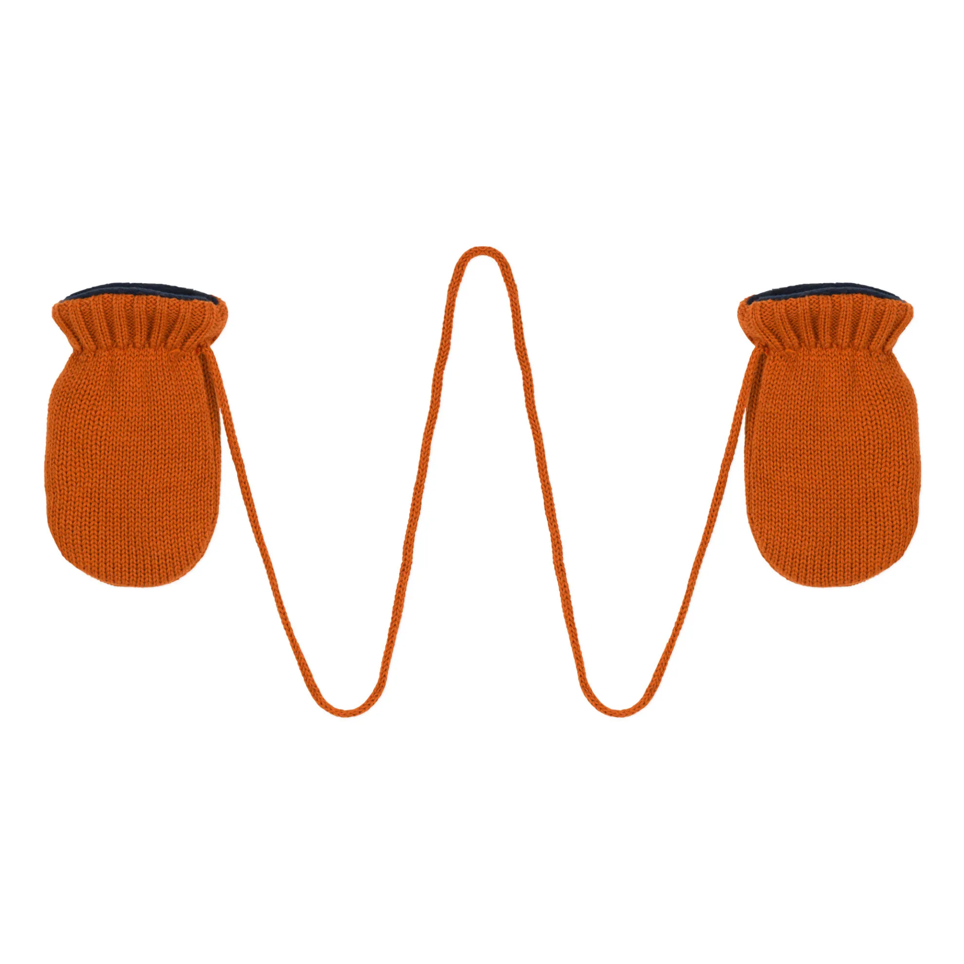 Petit Bateau Orange Organic Cotton Knitted Mittens