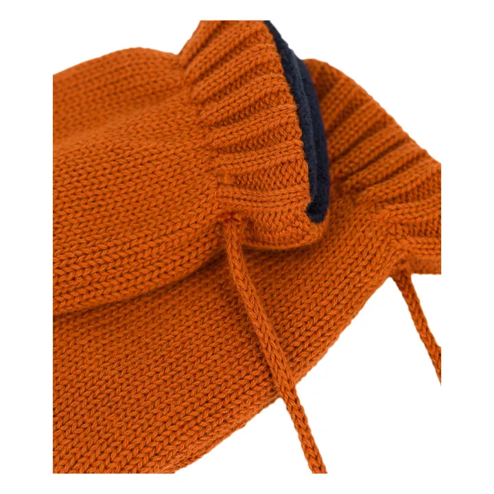 Organic Cotton Knitted Mittens | Orange- Product image n°1