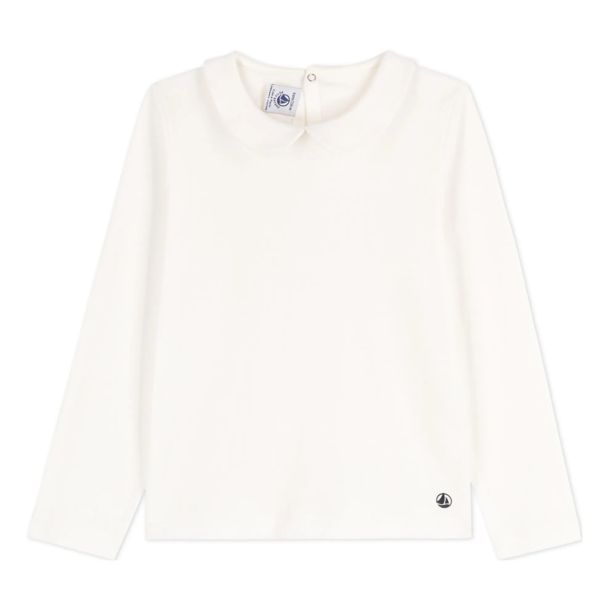 Petit Bateau White Coving Peter Pan Collar T-Shirt