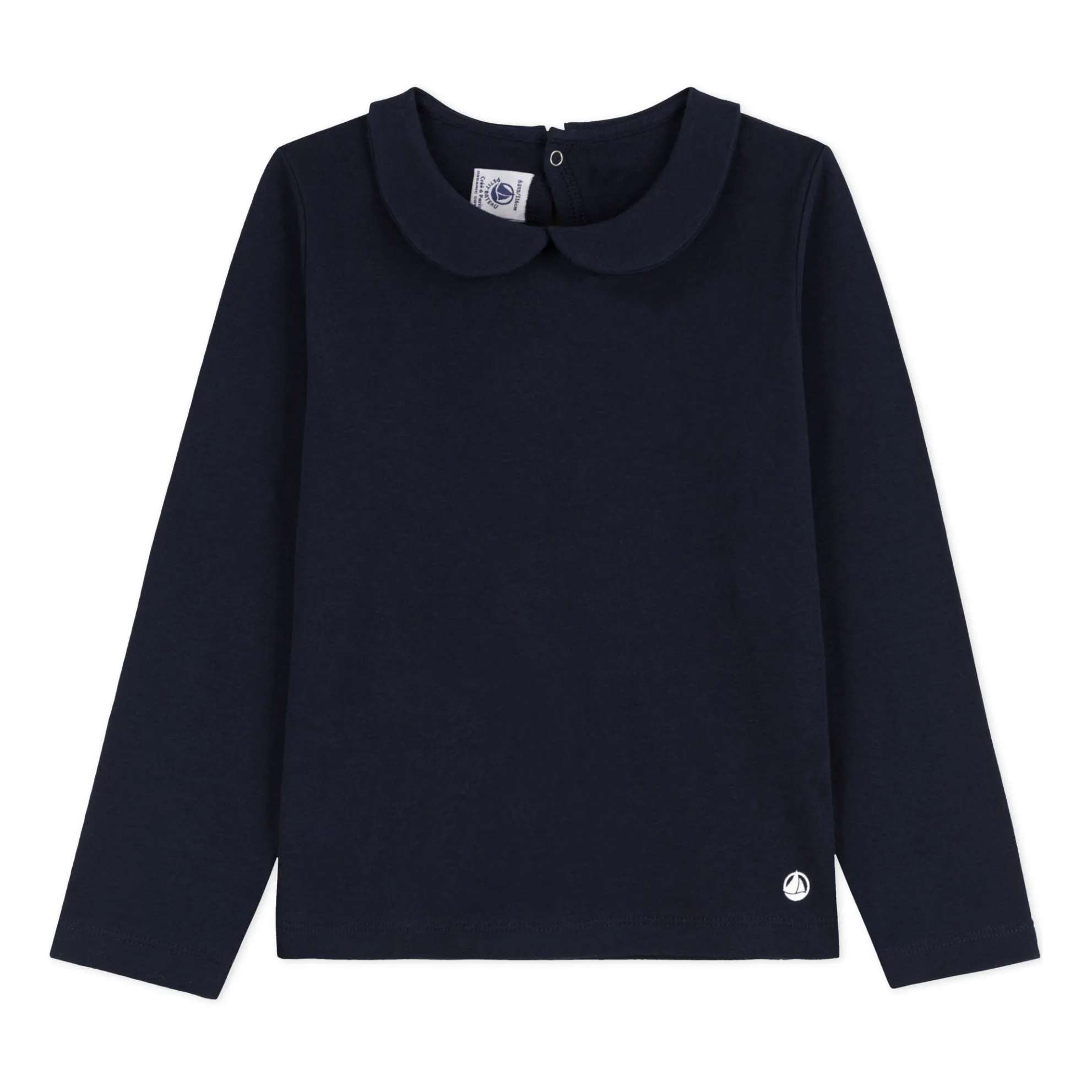 Petit Bateau Navy Blue Coving Peter Pan Collar T-Shirt