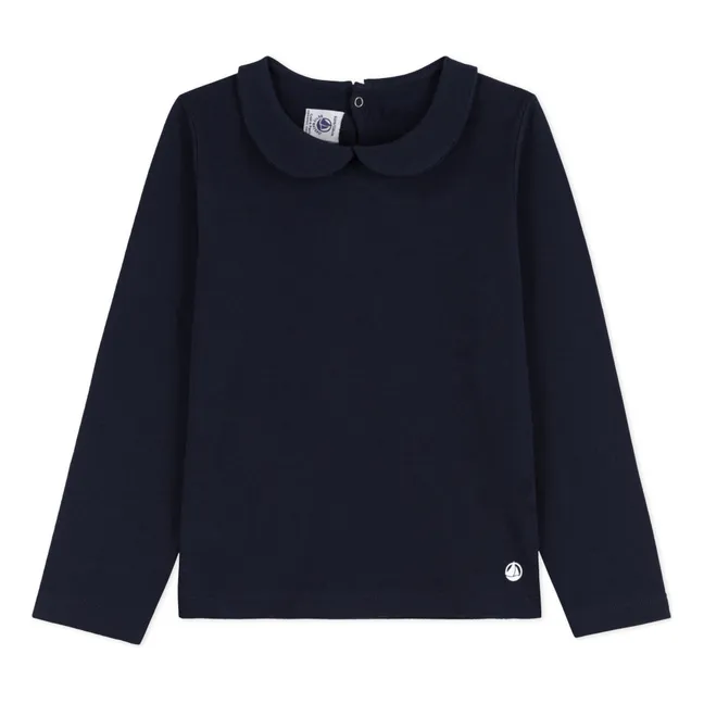 Coving Peter Pan Collar T-shirt | Navy blue