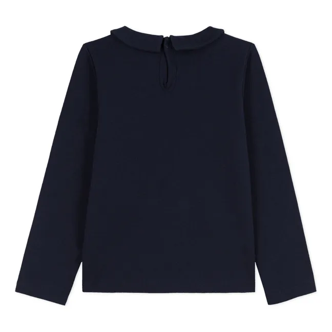 Coving Peter Pan Collar T-shirt | Navy blue