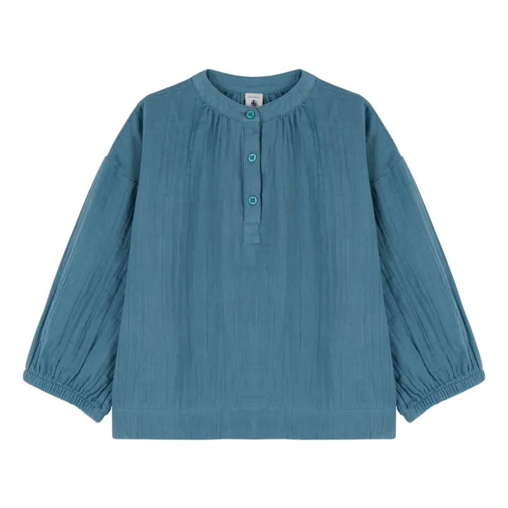 Bluse aus Bio-Baumwolle Cathy | Blau- Produktbild Nr. 0
