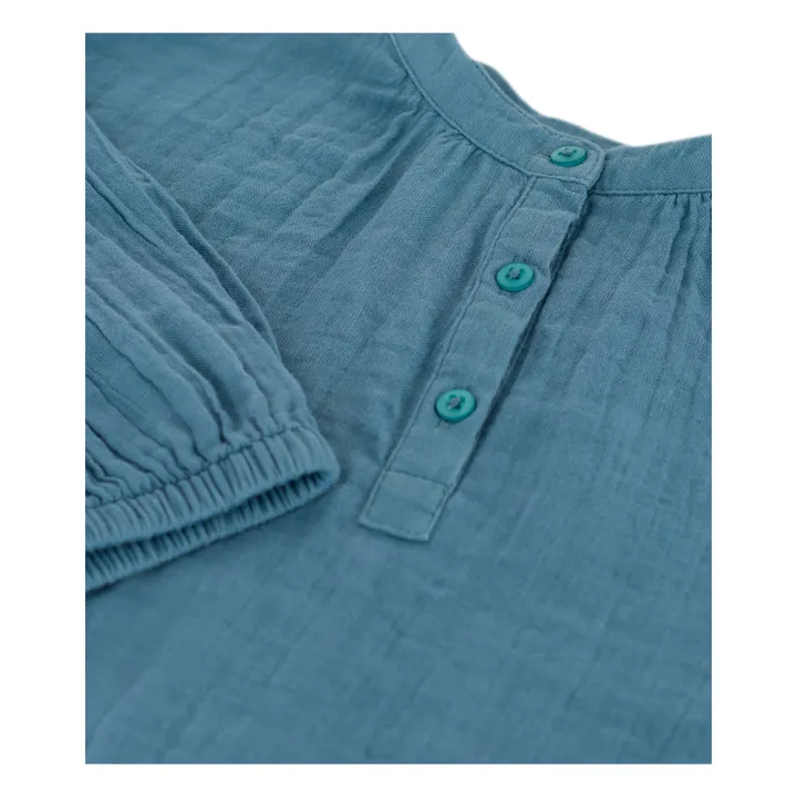 Bluse aus Bio-Baumwolle Cathy | Blau- Produktbild Nr. 2