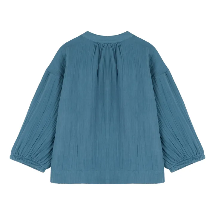 Bluse aus Bio-Baumwolle Cathy | Blau- Produktbild Nr. 3