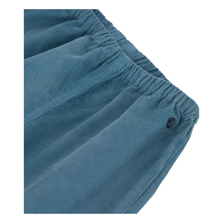 Pantalones de terciopelo de algodón orgánico Caramba | Azul- Imagen del producto n°1