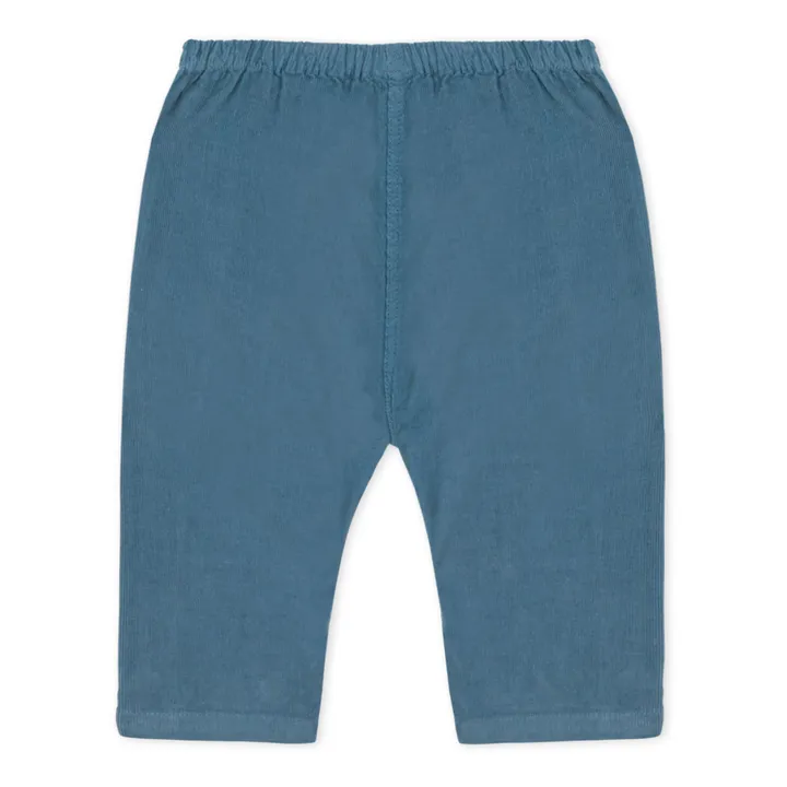 Pantalones de terciopelo de algodón orgánico Caramba | Azul- Imagen del producto n°2