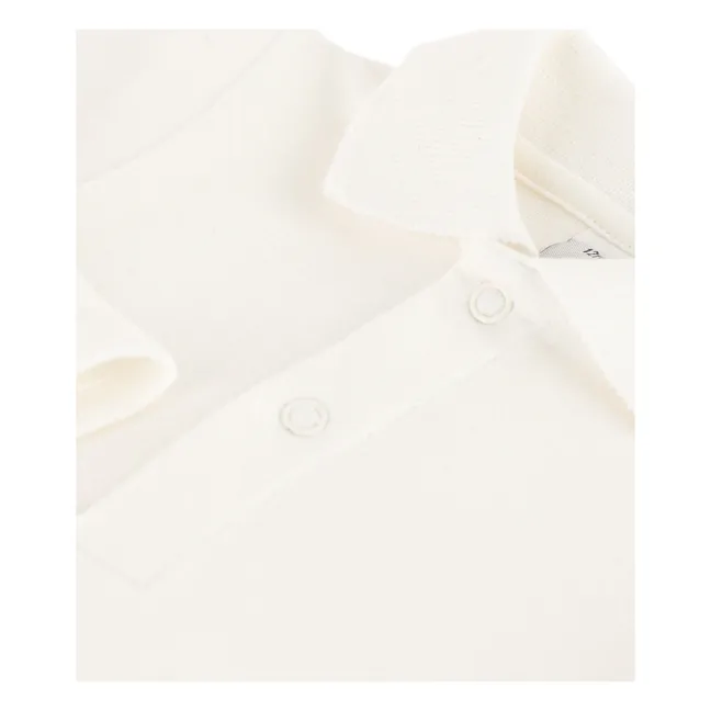 Body de algodón orgánico Ceddy con cuello de polo | Blanco