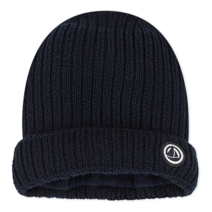 Organic Cotton Beanie | Navy blue- Product image n°0