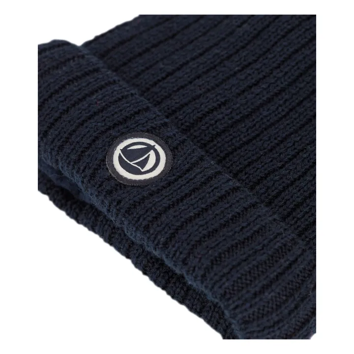 Organic Cotton Beanie | Navy blue- Product image n°1