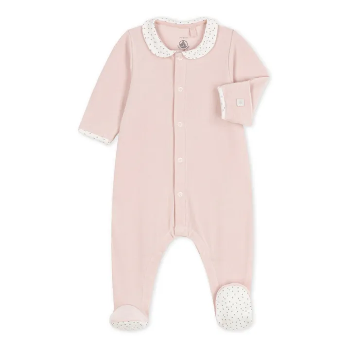 Pyjama aus Velours Bio-Baumwolle Cagneux | Rosa- Produktbild Nr. 0