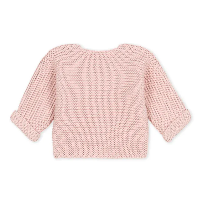 Clothilde Garter Stitch Knitted Cardigan | Pink