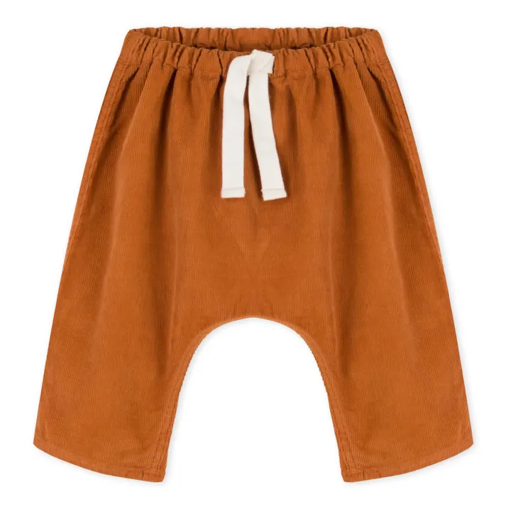 Pantalones de terciopelo de algodón orgánico Cracky | Naranja- Imagen del producto n°0