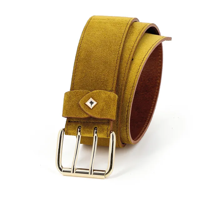 Cinturón de terciopelo Guiard | Amarillo Mostaza