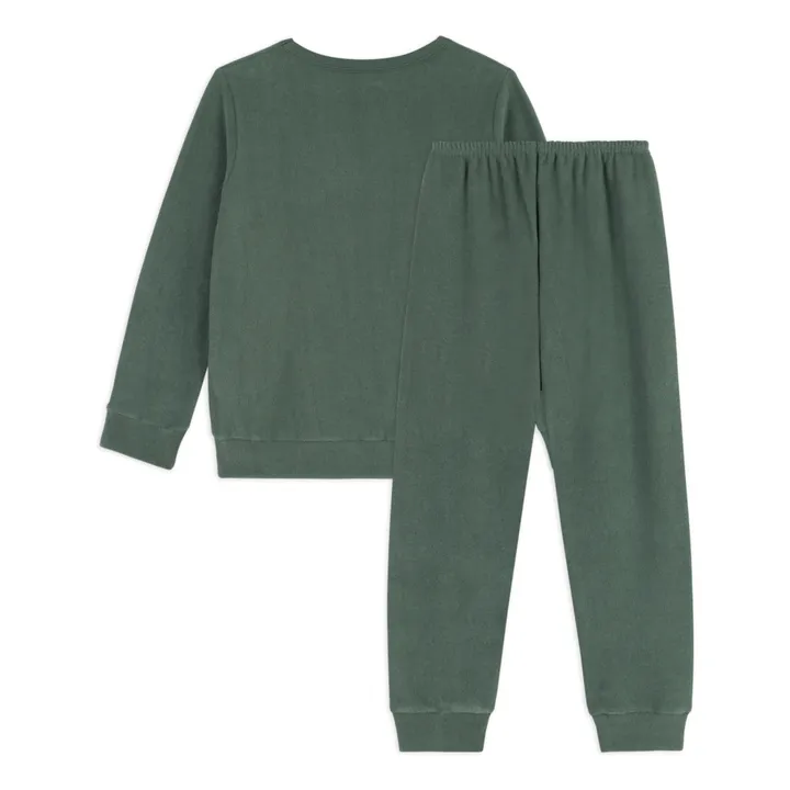Cison Recycled Terry Cloth Pyjamas | Dark green- Product image n°5