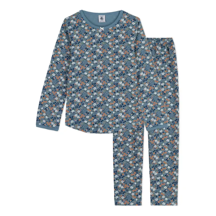 Pyjama aus Bio-Baumwolle Claudette | Graublau- Produktbild Nr. 0