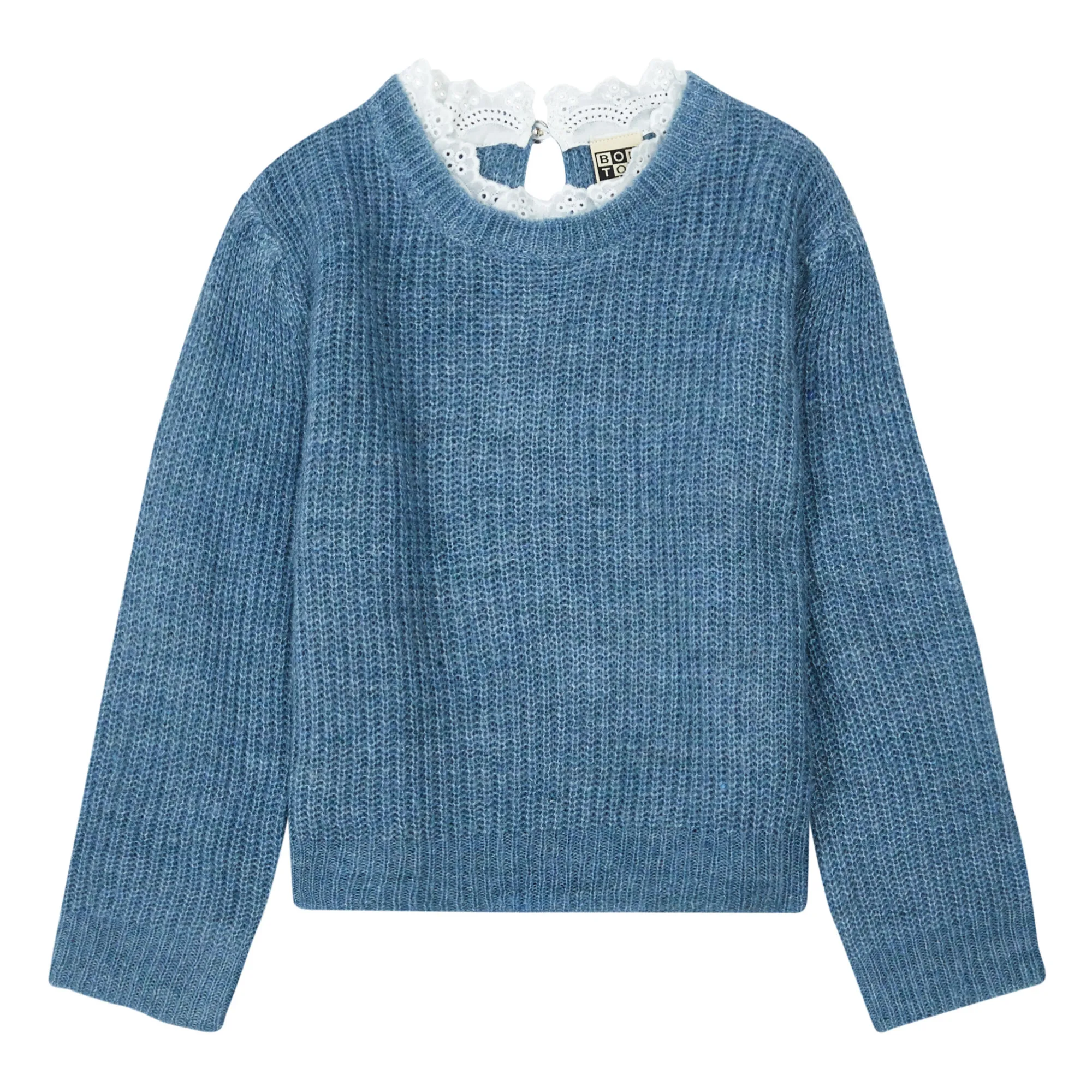 Bonton Mottled Blue Lace Jumper