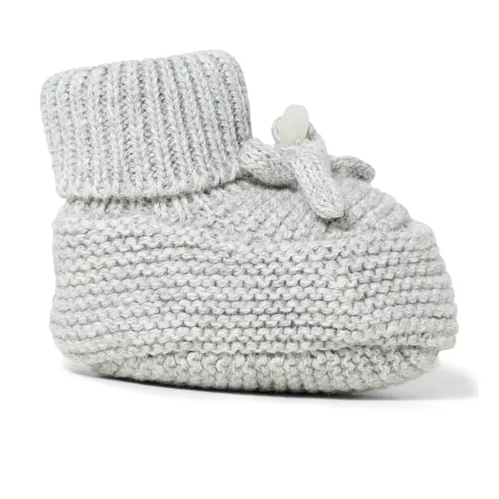 Babyschuhe aus Bauwolle, Wolle und Kaschmir | Grau Meliert- Produktbild Nr. 0