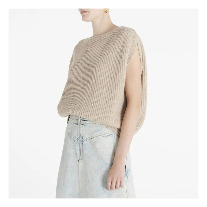Jersey Farrah de lana merina | Beige- Imagen del producto n°3