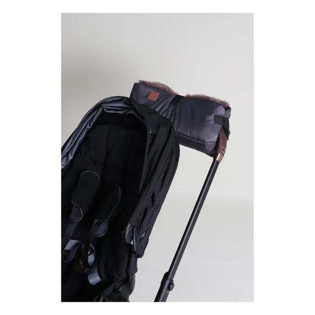 Calentador de manos de piel de cordero Muffy | Gris Antracita