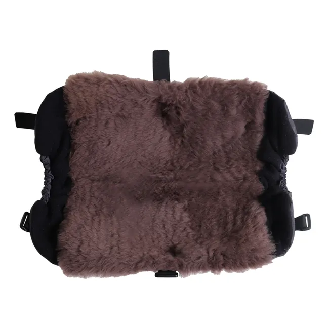 Muffy Lambskin Handwarmer | Charcoal grey