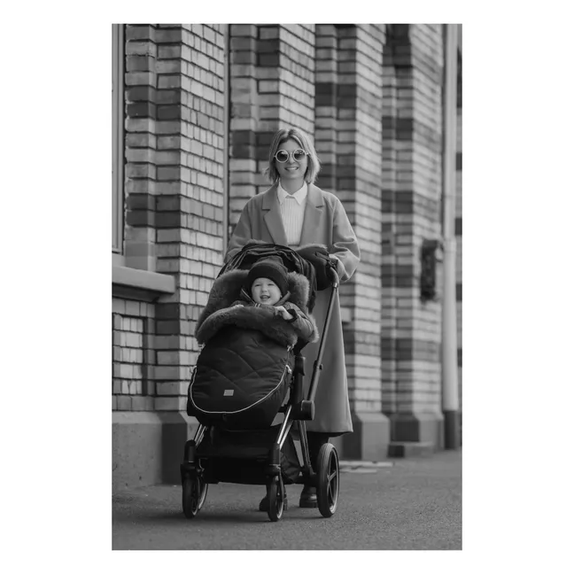 Calentador de manos de piel de cordero Muffy | Gris Antracita