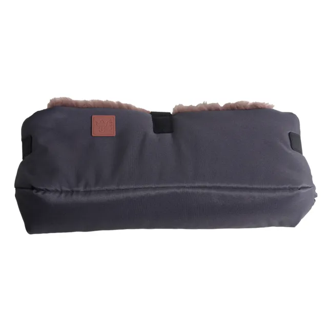 Chauffe-mains Muffy en peau d'agneau | Gris anthracite