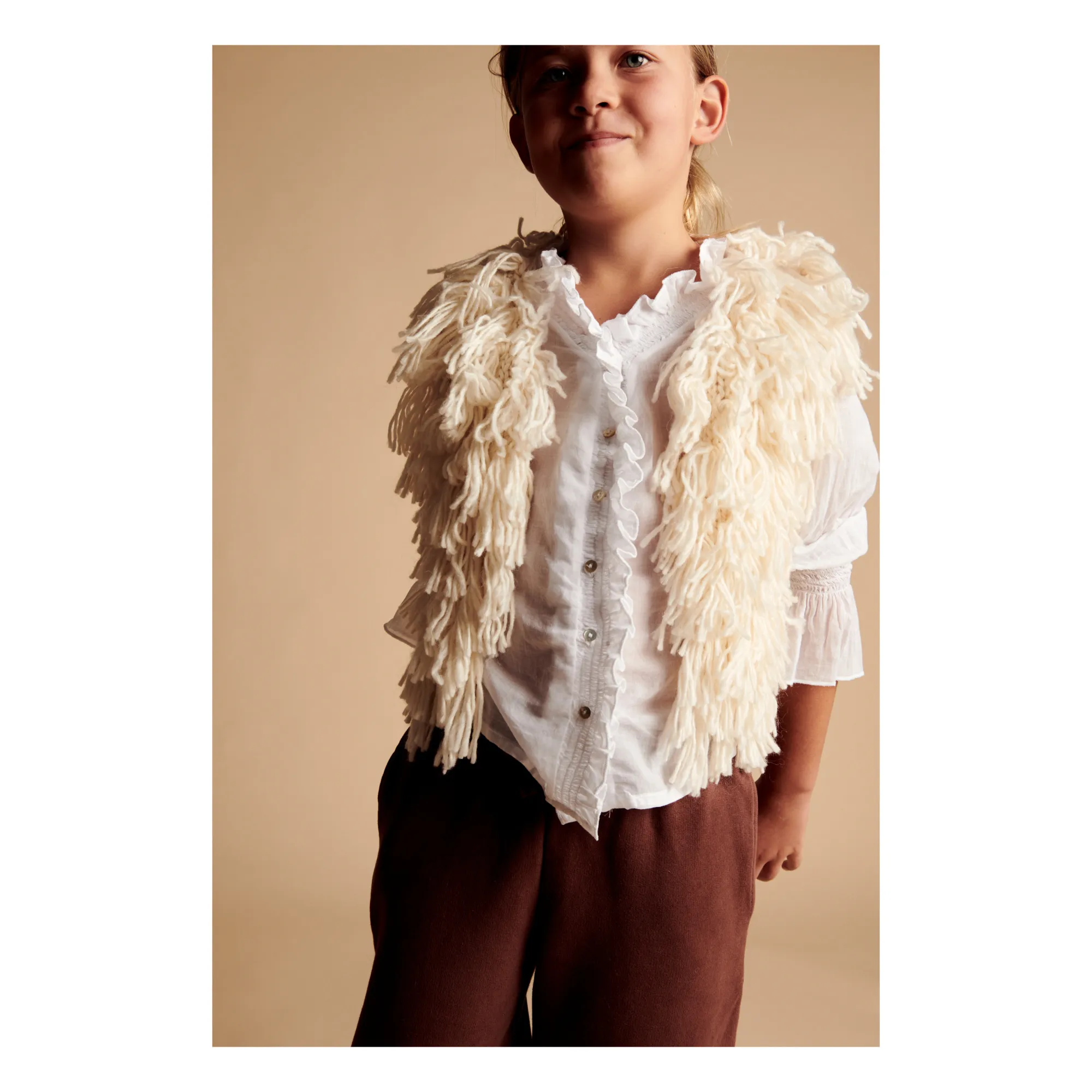 Longlivethequeen - Fringed Vest - Cream | Smallable