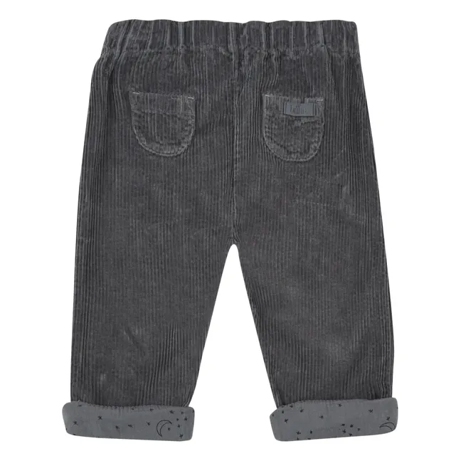 Pantaloni sarouel in velluto Corduroy | Grigio antracite