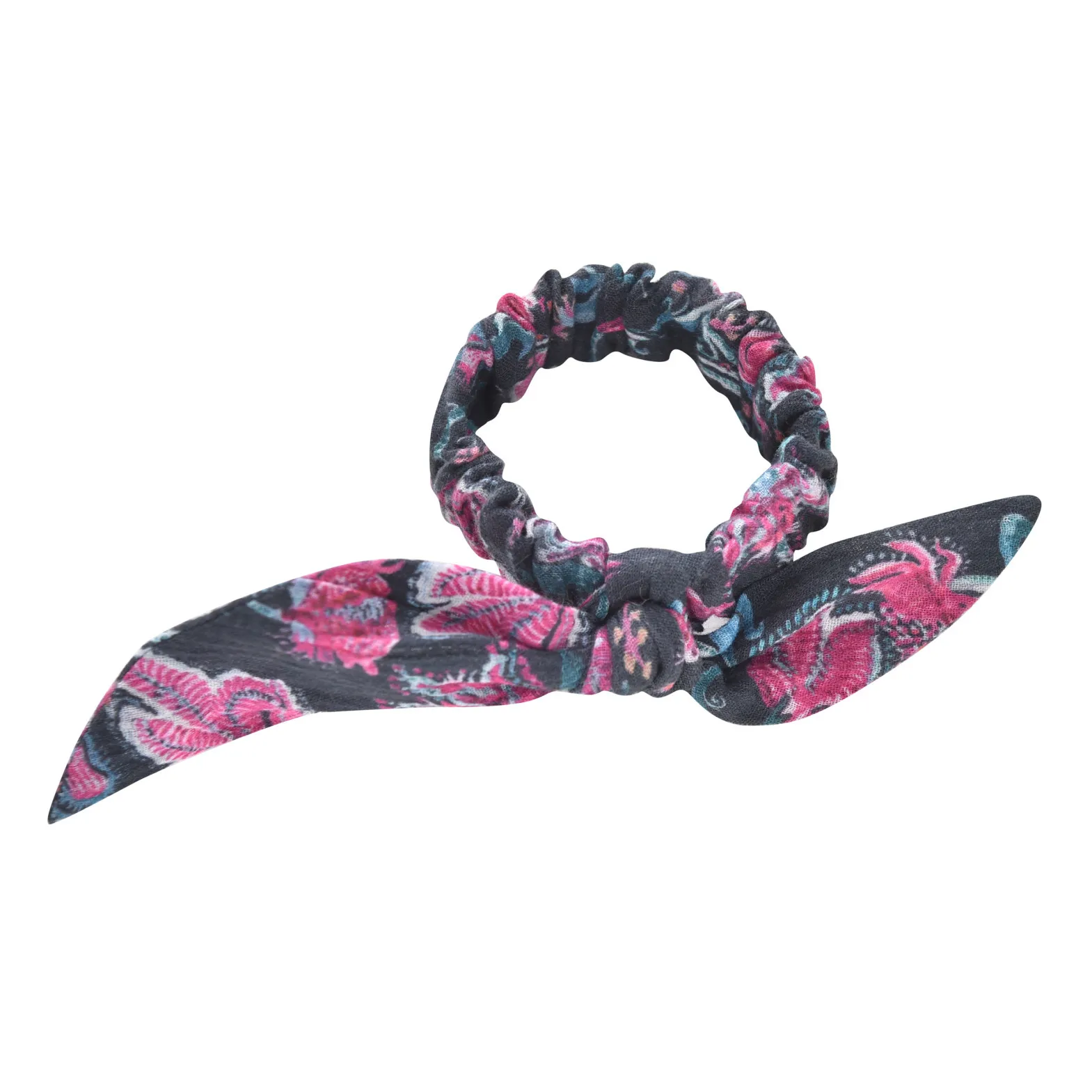 Louise Misha Midnight Blue Chloe Organic Cotton Bow Scrunchie