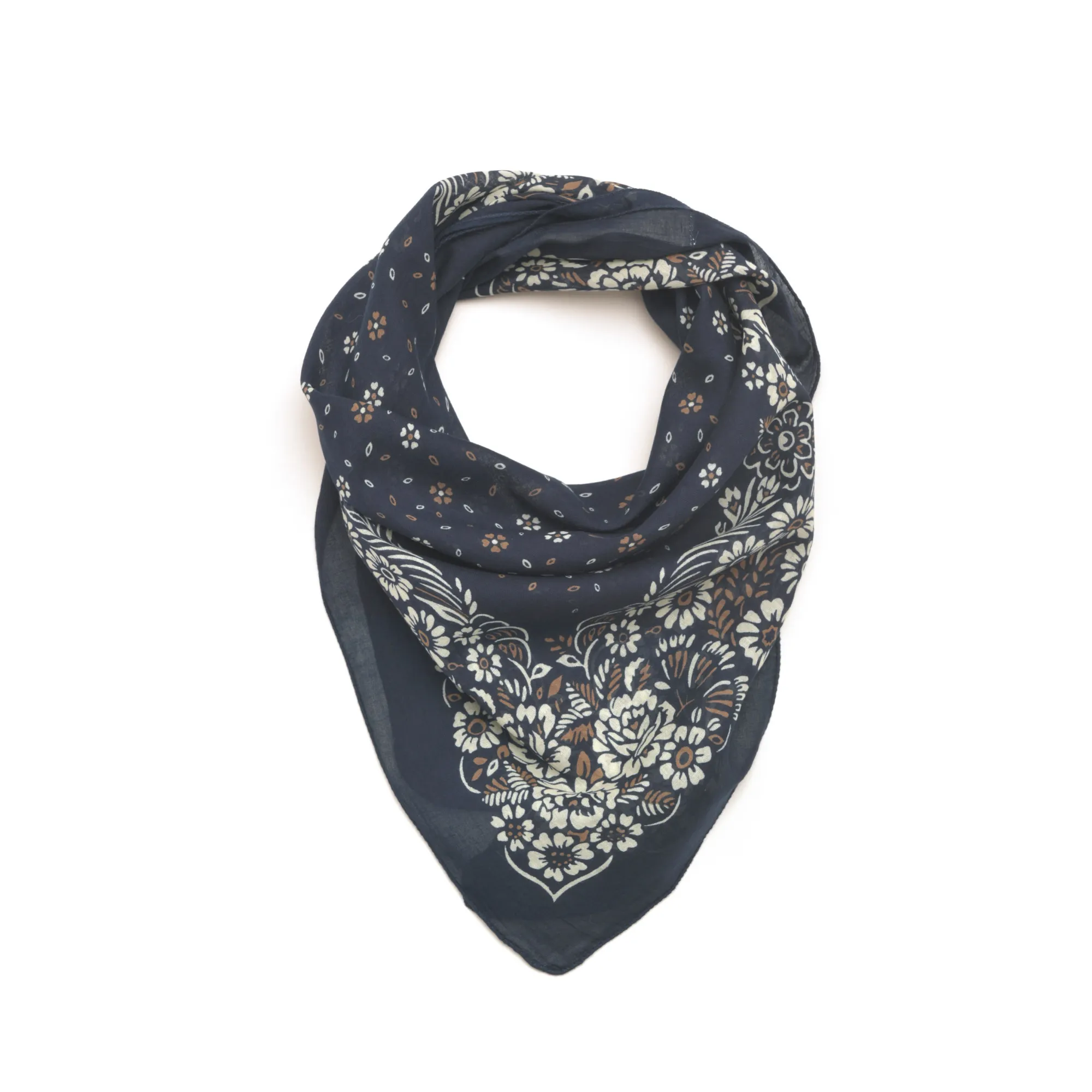 607 Silk Scarf | Navy blue- Product image n°0