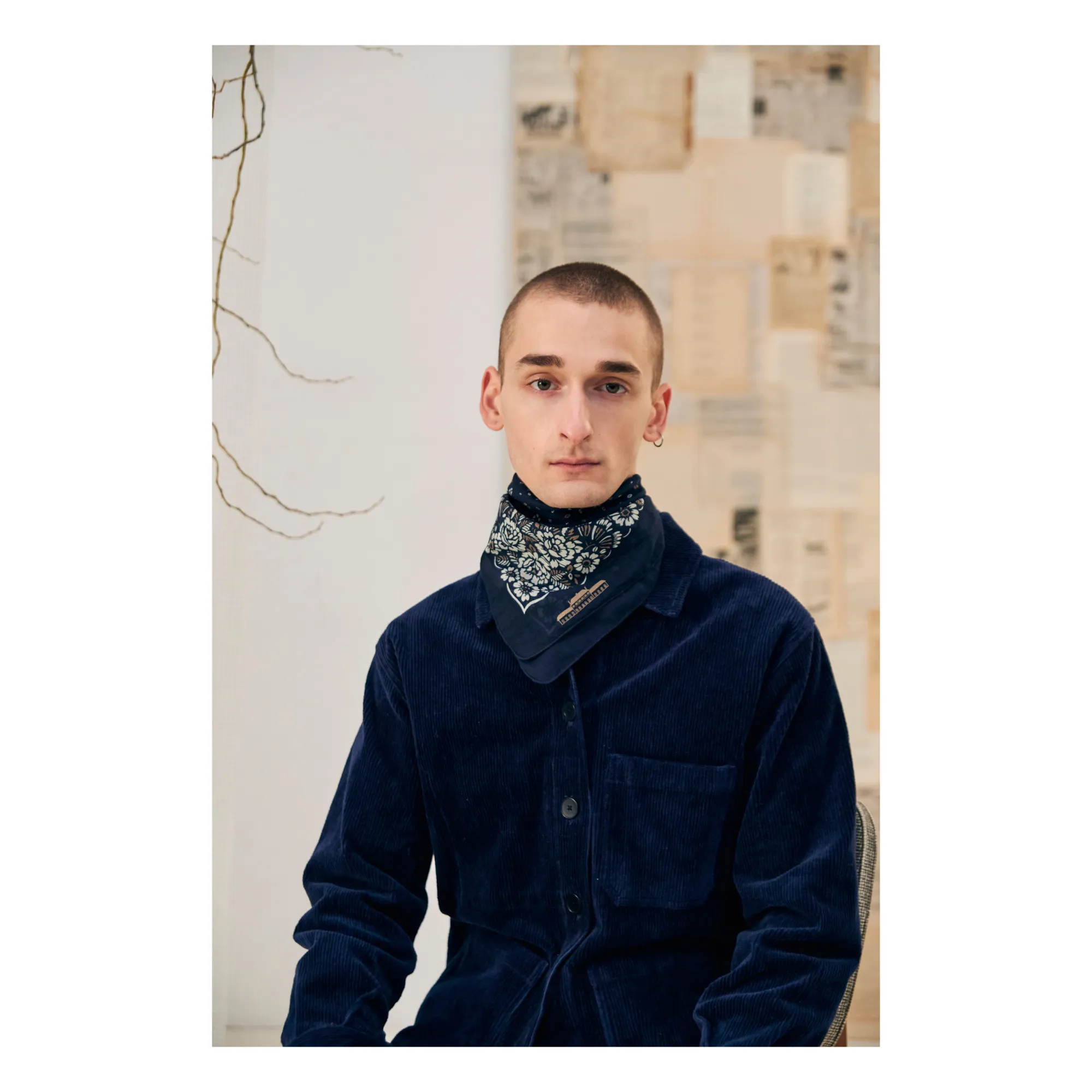 607 Silk Scarf | Navy blue- Product image n°1