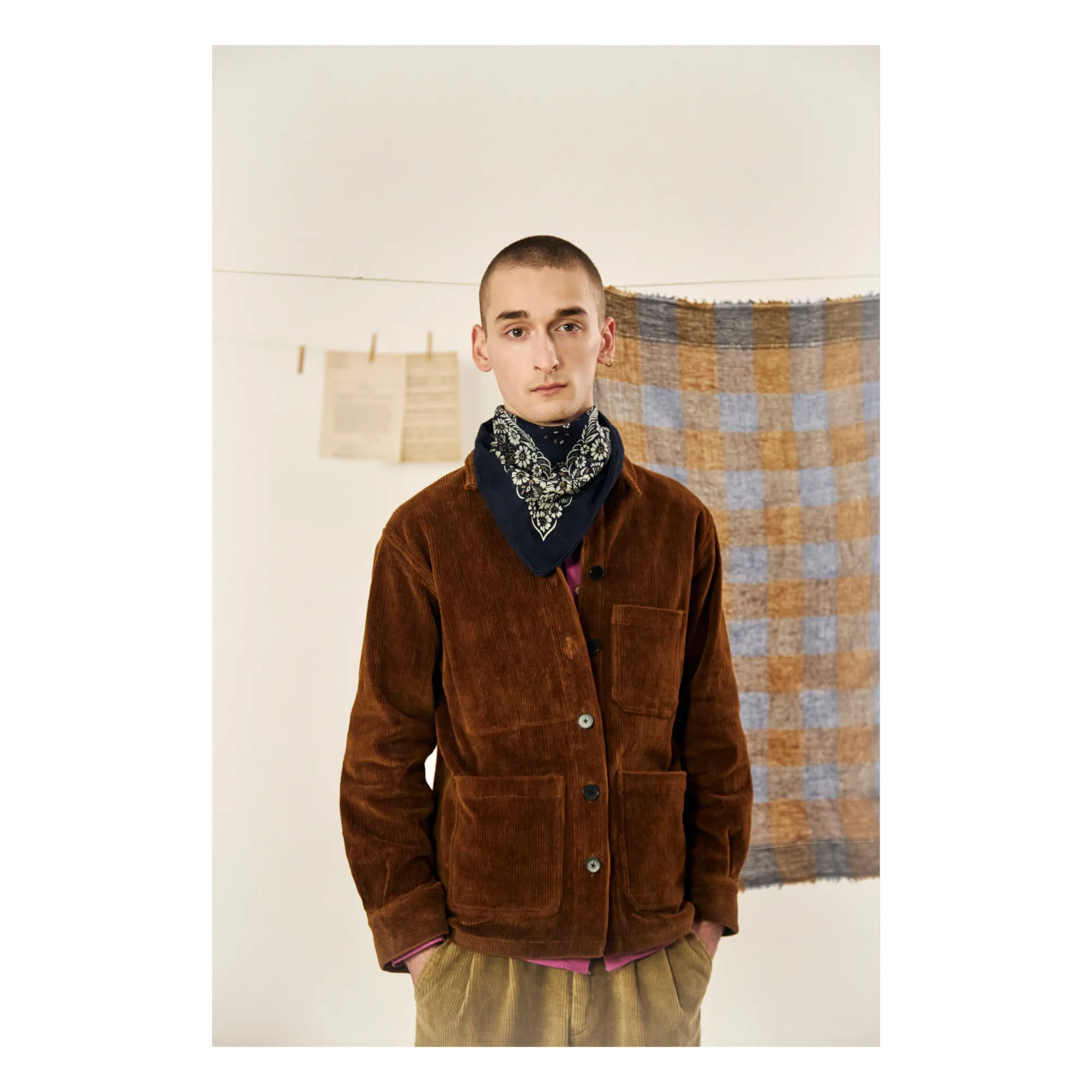 607 Silk Scarf | Navy blue- Product image n°2