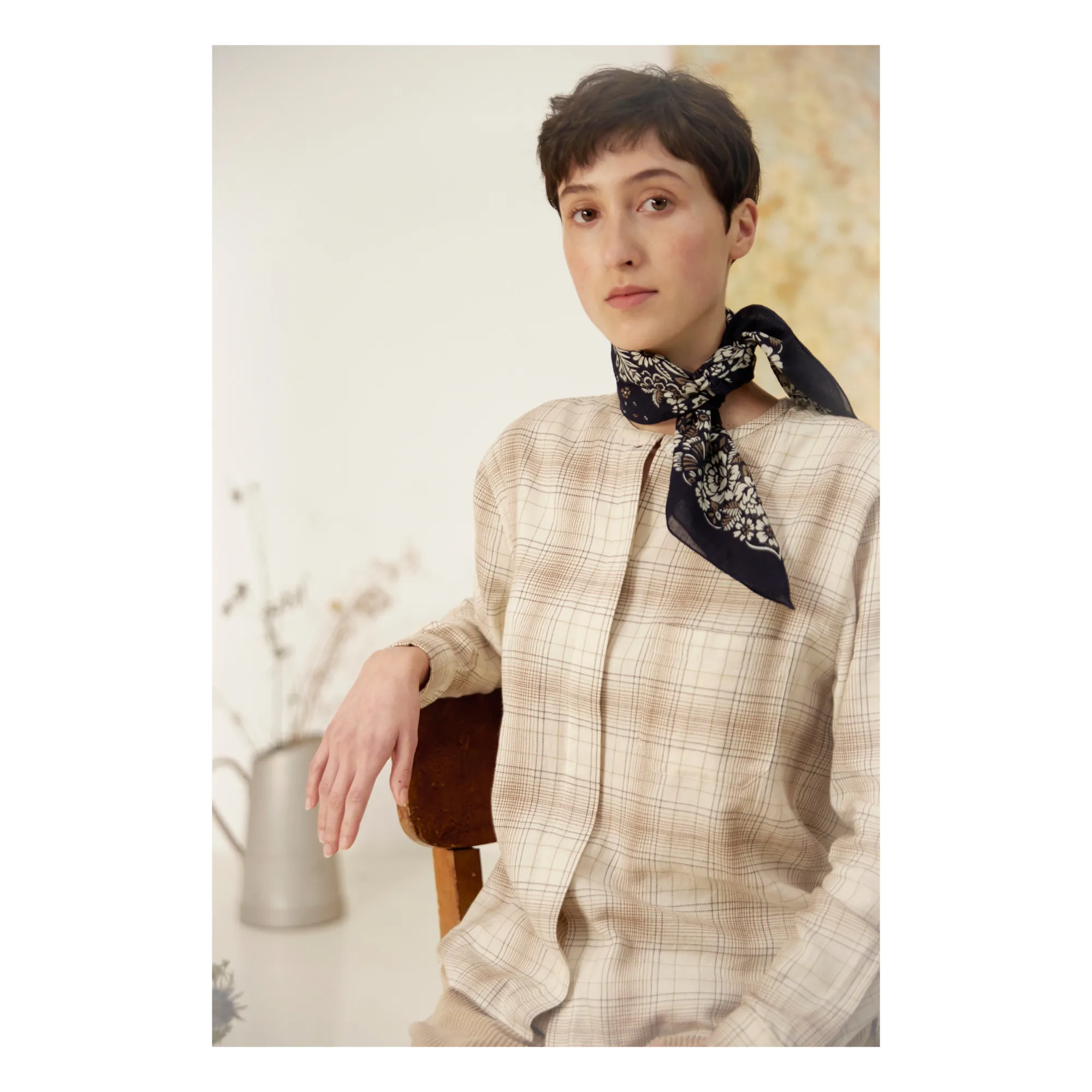607 Silk Scarf | Navy blue- Product image n°3