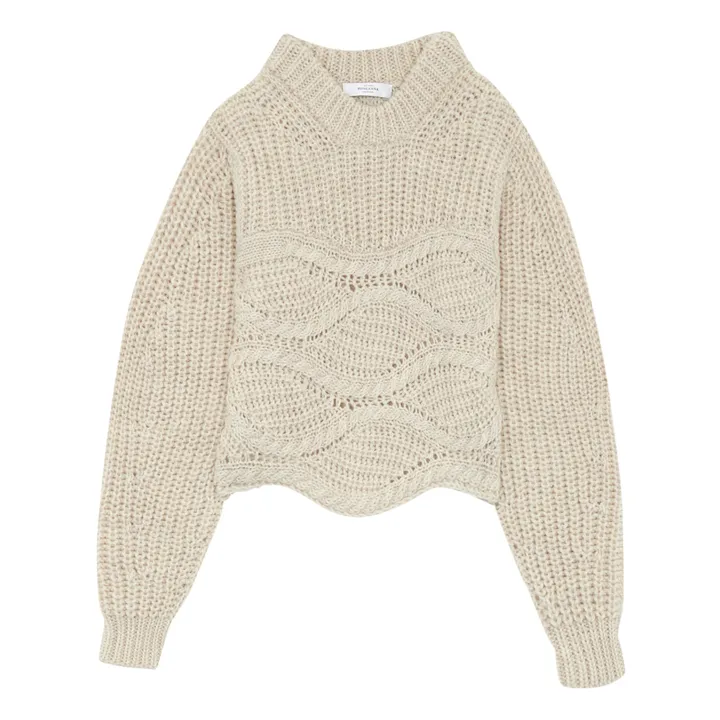 Il miglior maglione in lana vergine Tresse | Ecru- Immagine del prodotto n°0