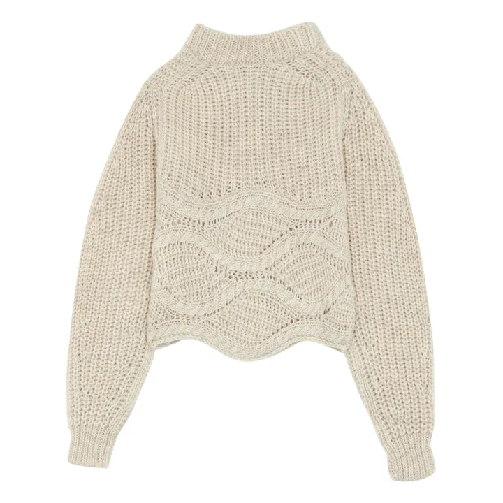 Il miglior maglione in lana vergine Tresse | Ecru- Immagine del prodotto n°1