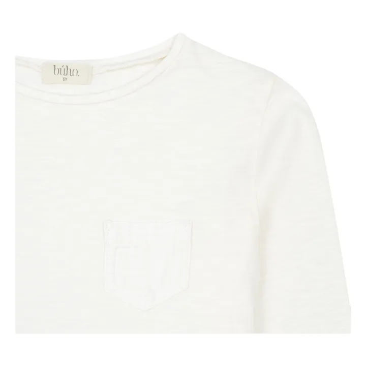 T-shirt in cotone bio con tasca | Ecru- Immagine del prodotto n°1
