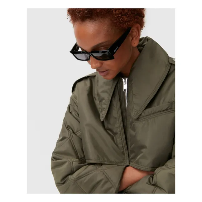 Blouson Long Matelassé Ripstop Polyester Recyclé | Vert kaki