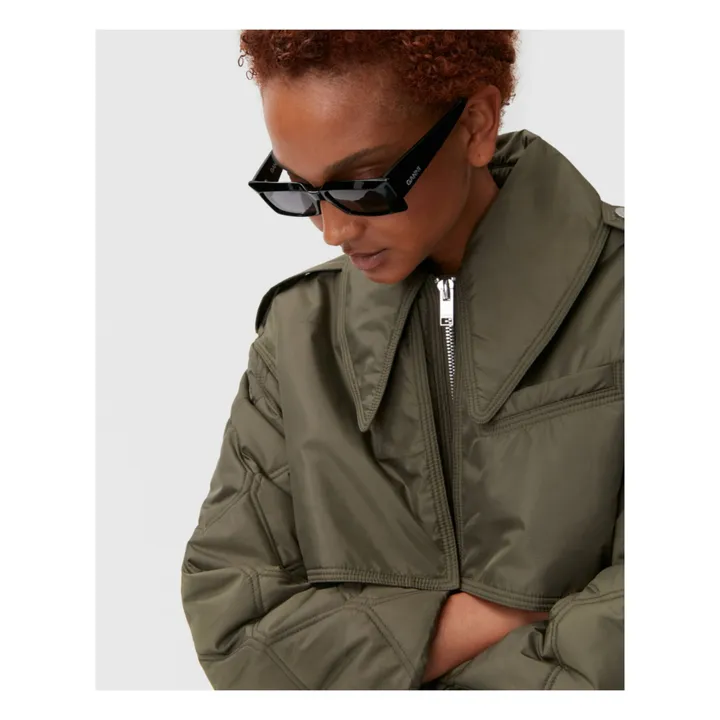 Blouson Long Matelassé Ripstop Polyester Recyclé | Vert kaki- Image produit n°2