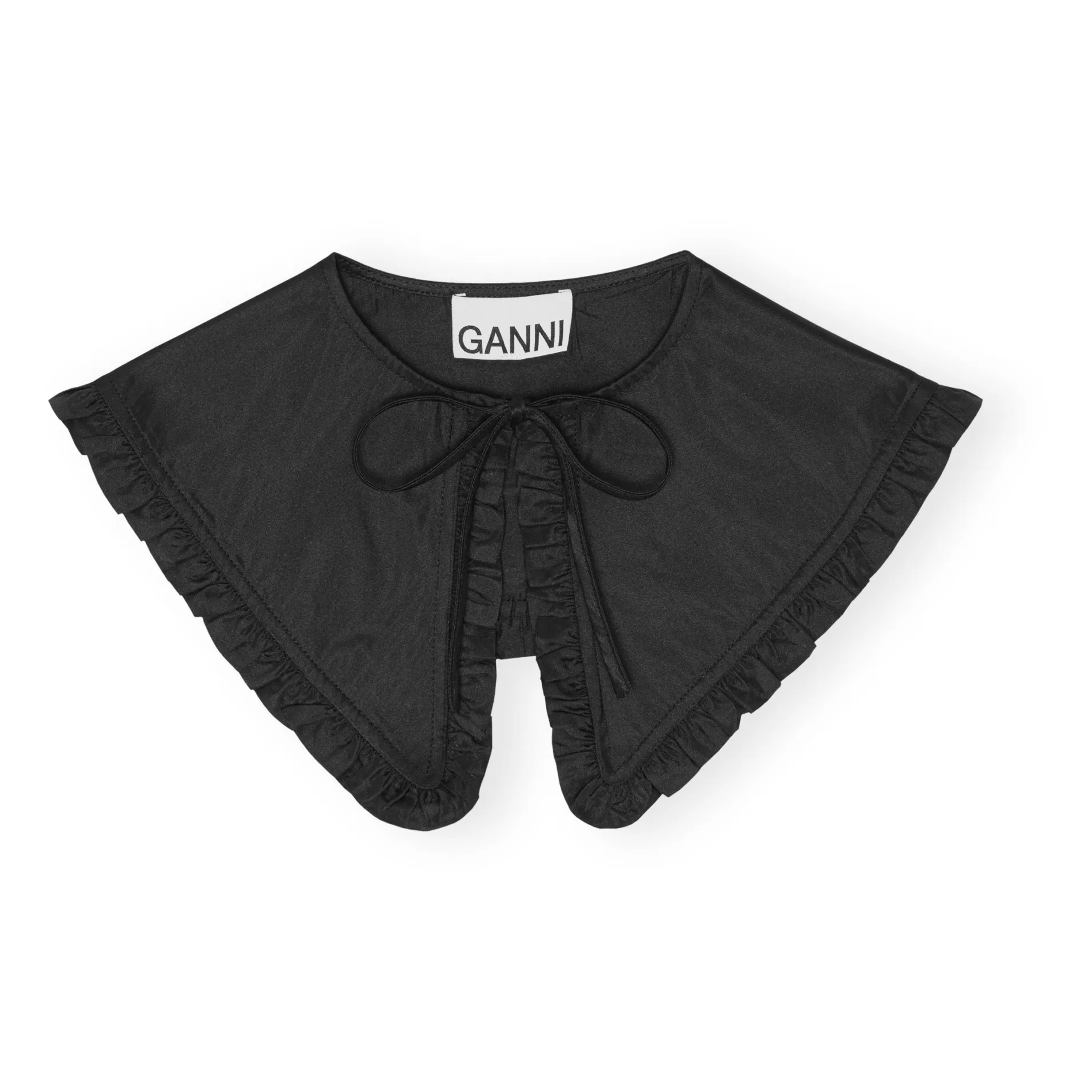 Ganni Recycled Polyester Tafetta Removable Collar Black