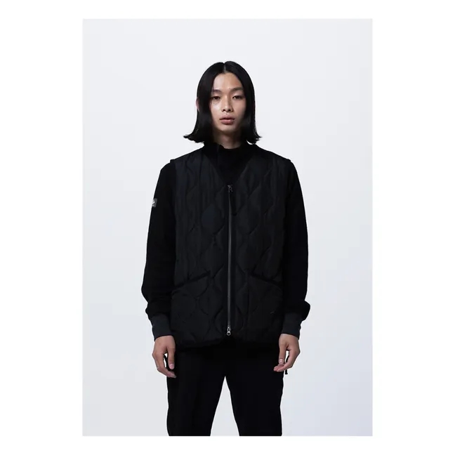 Quilted Military Vest | Black