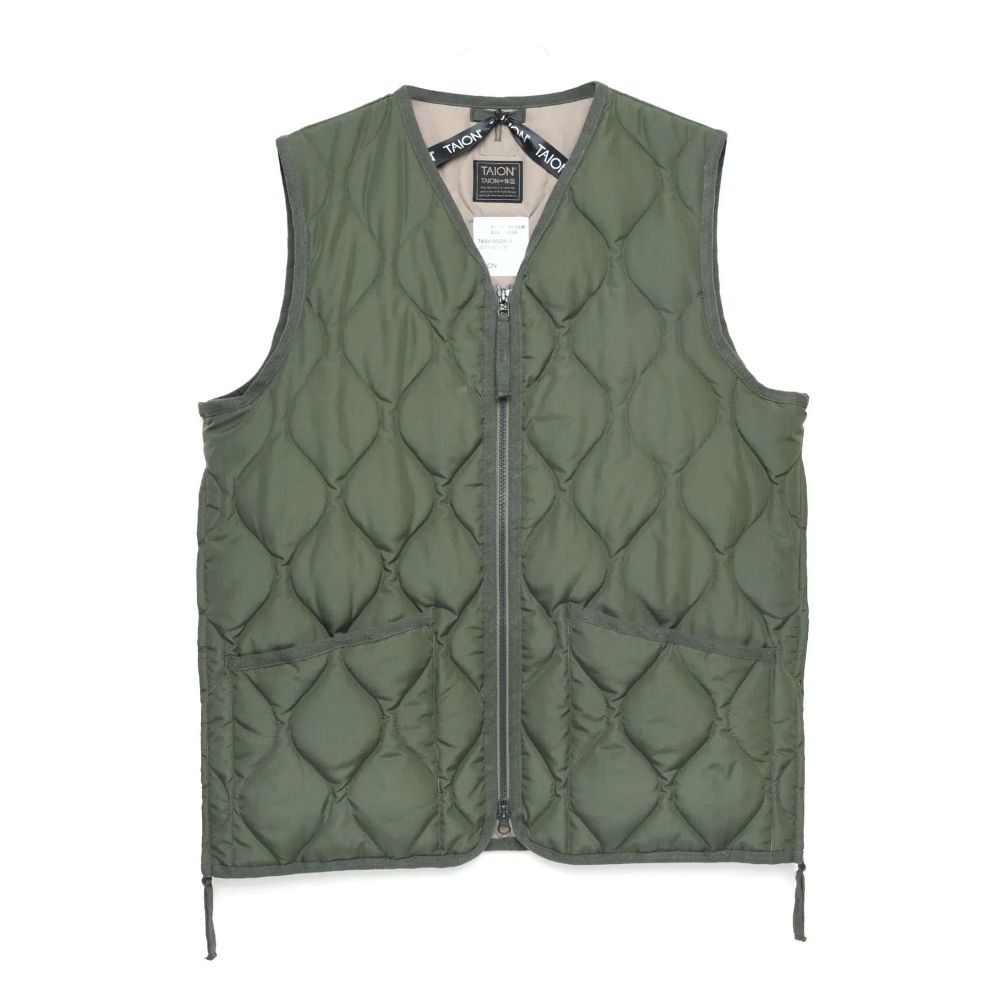 Taion Olive Green Quilted Military Jacket